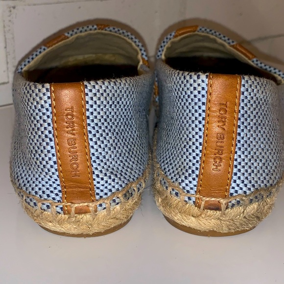 EUC Tory Burch Lonnie Canvas and Leather Espadrille Flats Size 8 - Picture 5 of 7